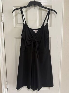 Candie's Black Tie-Front Romper